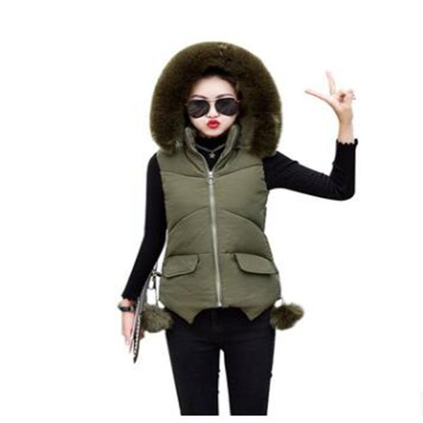 women's vests 2021 korean version women/girl heavy hair collar sleeveless zipper eiderdown cotton hooded waistcoat pink/black/gray/army, Black;white
women's vests 2021 korean version women/girl heavy hair collar sleeveless zipper eiderdown cotton hooded waistcoat pink/black/gray/army, Black;white