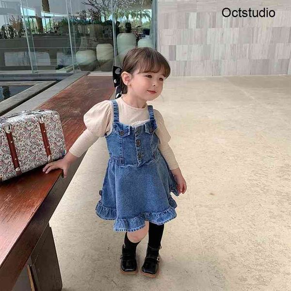 ins fashion kids denim suspender dress quality children falbala soft cowboy korean style girls ruffle outwears, Red;yellow
ins fashion kids denim suspender dress quality children falbala soft cowboy korean style girls ruffle outwears, Red;yellow