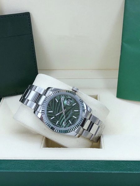 36mm fashion women's automatic movement watch 2813 mechanical gold stainless steel strap women watches palms leaves dial datejust lady, Slivery;brown
36mm fashion women's automatic movement watch 2813 mechanical gold stainless steel strap women watches palms leaves dial datejust lady, Slivery;brown