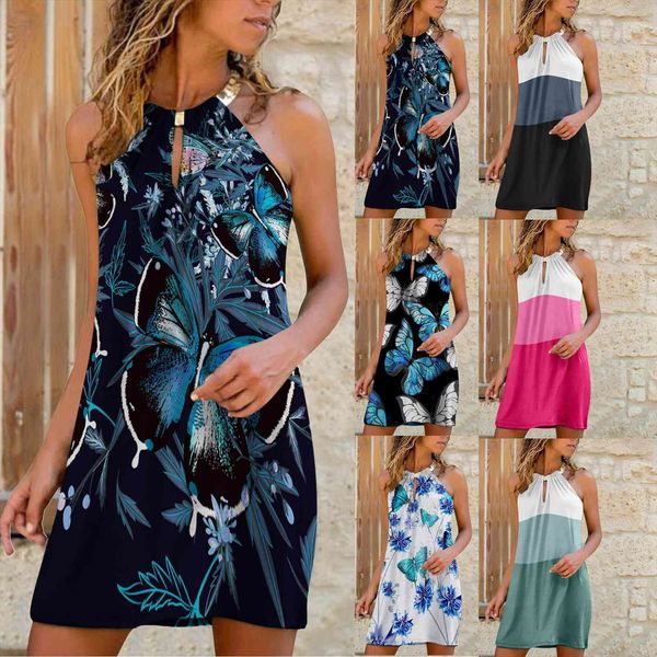 summer fashion halter womens dresses o neck casual butterfly printed sleeveless hollow out, Black;gray
summer fashion halter womens dresses o neck casual butterfly printed sleeveless hollow out, Black;gray