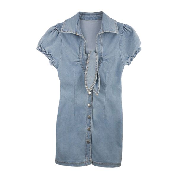 blue turn down collar button short sleeve mini denim dress solid summer women female d1802 210514, Black;gray
blue turn down collar button short sleeve mini denim dress solid summer women female d1802 210514, Black;gray