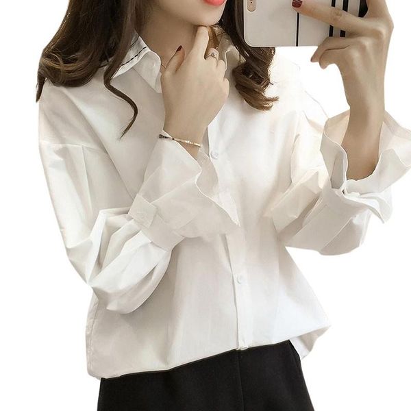 korean women blusas loose turn-down collar long flare sleeve blouse femal solid vintage autumn shirts clothes women's blouses &, White
korean women blusas loose turn-down collar long flare sleeve blouse femal solid vintage autumn shirts clothes women's blouses &, White