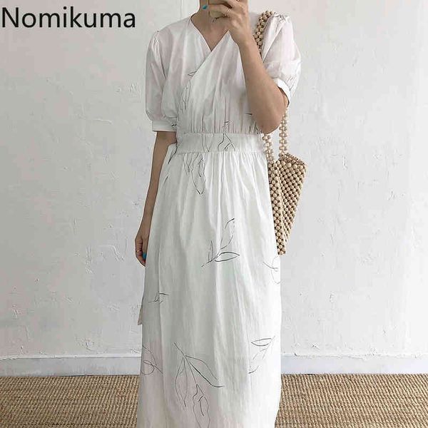 nomikuma slim waist lace up vintage dress women robe v neck short sleeve printed korean chic dresses summer vestidos mujer 210514, Black;gray
nomikuma slim waist lace up vintage dress women robe v neck short sleeve printed korean chic dresses summer vestidos mujer 210514, Black;gray