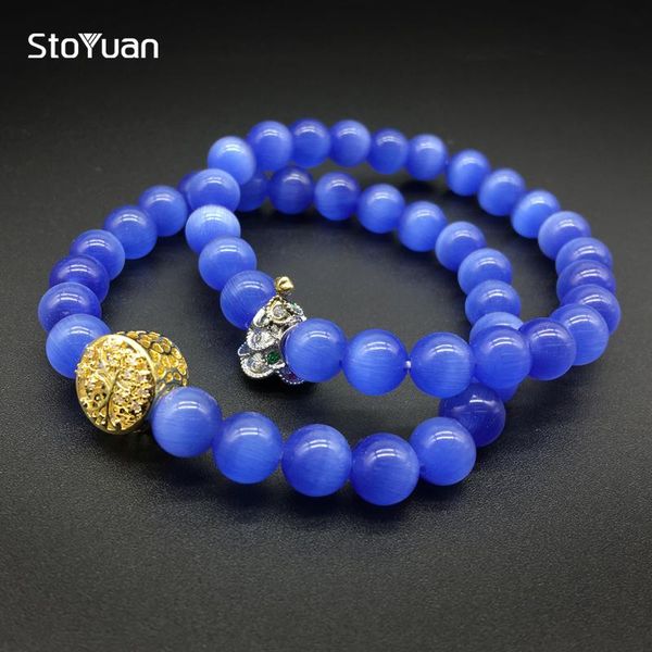 charm bracelets elastic rope charms bracelet blue cat eye round natural stone beads for women men christmas gift, Golden;silver
charm bracelets elastic rope charms bracelet blue cat eye round natural stone beads for women men christmas gift, Golden;silver