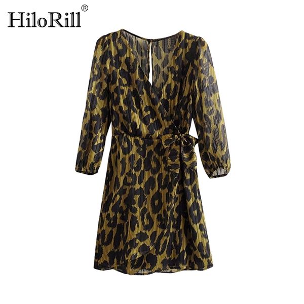 women leopard print short dress v-neck summer chiffon mini chic hollow out sundress vintage ladies sashes es 210508, Black;gray
women leopard print short dress v-neck summer chiffon mini chic hollow out sundress vintage ladies sashes es 210508, Black;gray