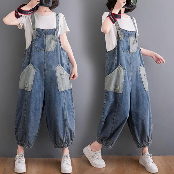 women's jeans do old overalls fall of water to wash connected tall waist panty color matching pants pocket nine points, Blue
women's jeans do old overalls fall of water to wash connected tall waist panty color matching pants pocket nine points, Blue