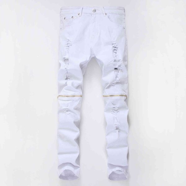 Fashion Jeans Men's Fashionable Knee Zipper Elastic Cotton Pants White Small Straight Tube Slim
Fashion Jeans Men's Fashionable Knee Zipper Elastic Cotton Pants White Small Straight Tube Slim