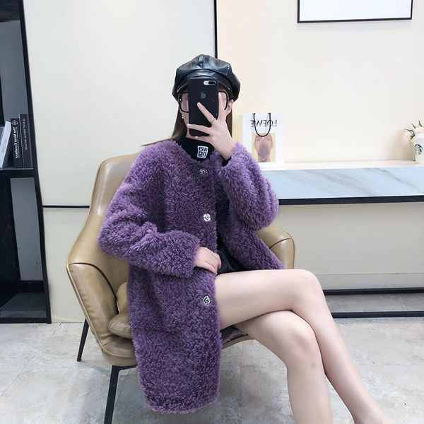 women's fur & faux women 2022 winter fashion real lamb warm coats female long sheep shearing outwear ladies solid o-neck casual jackets, Black
women's fur & faux women 2022 winter fashion real lamb warm coats female long sheep shearing outwear ladies solid o-neck casual jackets, Black