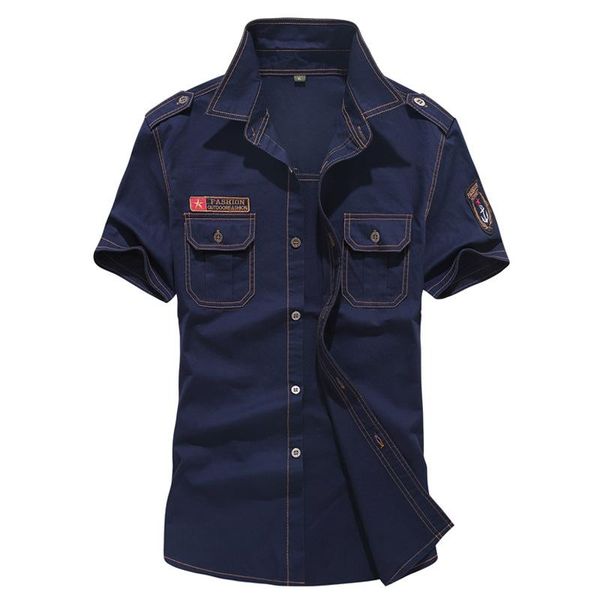 men's casual shirts men 2021 summer solid military short sleeves cotton breathable loose denim shirt, White;black
men's casual shirts men 2021 summer solid military short sleeves cotton breathable loose denim shirt, White;black