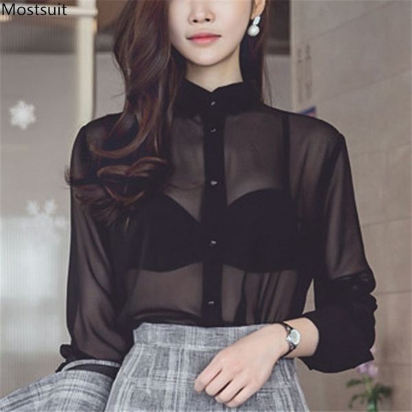 spring autumn chiffon blouse for women plus size long sleeve see through half turtleneck buttons up korean 210513, White
spring autumn chiffon blouse for women plus size long sleeve see through half turtleneck buttons up korean 210513, White