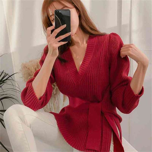 autumn winter women elegant v-neck long sleeve lace up belt pullover sweaters side split casual female jumper sweater 210514, White;black
autumn winter women elegant v-neck long sleeve lace up belt pullover sweaters side split casual female jumper sweater 210514, White;black