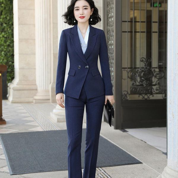 pant black blue slacks women's suit s-5xl professional lady from office work wear striped jacket and 2-piece pants, White
pant black blue slacks women's suit s-5xl professional lady from office work wear striped jacket and 2-piece pants, White