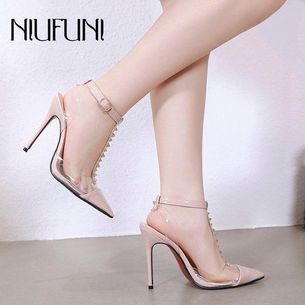 fashion pointed transparent rivet women's sandals 2021 belt buckel high heels shallow hollow color matching shoes, Black
fashion pointed transparent rivet women's sandals 2021 belt buckel high heels shallow hollow color matching shoes, Black