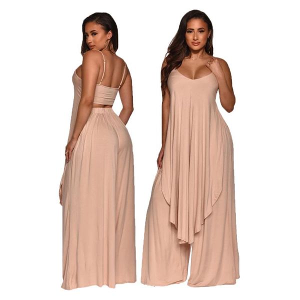women's two piece pants leisure home two-piece set square collar sling high elastic waist loose wide-leg 2pc fashion casual women outf, White
women's two piece pants leisure home two-piece set square collar sling high elastic waist loose wide-leg 2pc fashion casual women outf, White