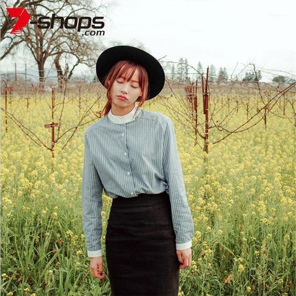 stripes blouse women autumn stand collar cotton shirt long sleeves female base shirts summer blue 2021 women's blouses &, White
stripes blouse women autumn stand collar cotton shirt long sleeves female base shirts summer blue 2021 women's blouses &, White