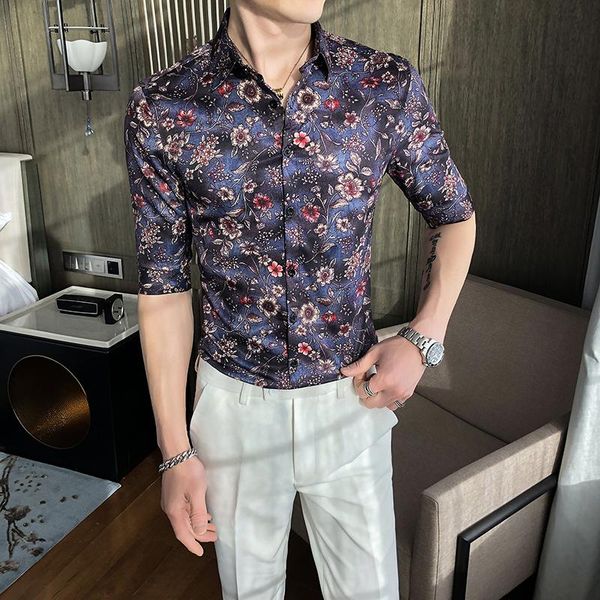 men's casual shirts mens dress luxury printed men social summer fashion business floral shirt slim fit half sleeve, White;black
men's casual shirts mens dress luxury printed men social summer fashion business floral shirt slim fit half sleeve, White;black
