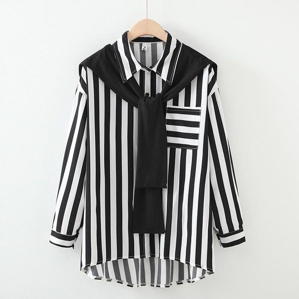 women's blouses & shirts 2021 spring fashion style slim and loose vertical stripes mid-length shawl long-sleeved large-size shirt femal, White
women's blouses & shirts 2021 spring fashion style slim and loose vertical stripes mid-length shawl long-sleeved large-size shirt femal, White