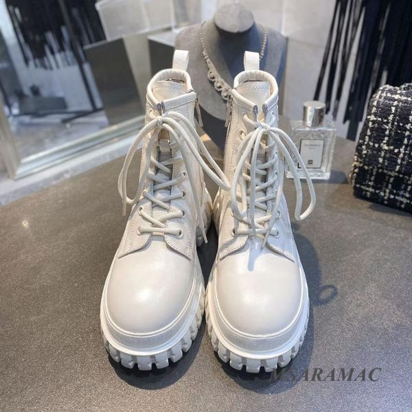 boots thick sole white leather motorcycle round toe flat platform combat shoes school girl's fashion winter women's, Black
boots thick sole white leather motorcycle round toe flat platform combat shoes school girl's fashion winter women's, Black