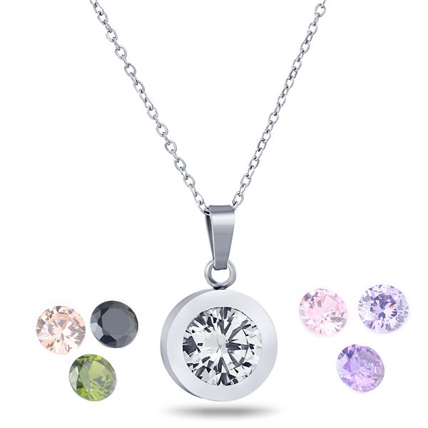 yutong fashion removable necklace for women 2019 316l stainless steel diy crystal charm pendants necklaces with color stones replace, Silver
yutong fashion removable necklace for women 2019 316l stainless steel diy crystal charm pendants necklaces with color stones replace, Silver