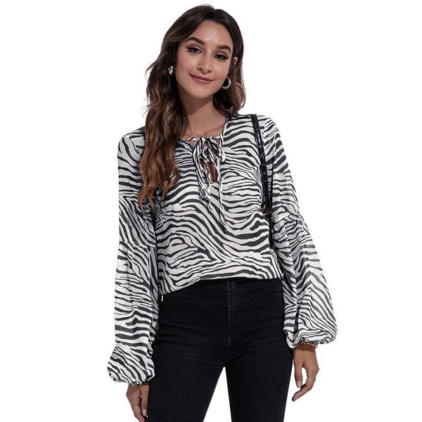 women's blouses & shirts 2021 autumn product plus size blouse long-sleeved fashion casual zebra pattern v-neck tie print puff sleeve ch, White
women's blouses & shirts 2021 autumn product plus size blouse long-sleeved fashion casual zebra pattern v-neck tie print puff sleeve ch, White