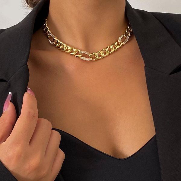 chains punk simple curb cuban link chain choker necklace for women men hip hop statement geometric full rhinestone accessories jewelry, Silver
chains punk simple curb cuban link chain choker necklace for women men hip hop statement geometric full rhinestone accessories jewelry, Silver