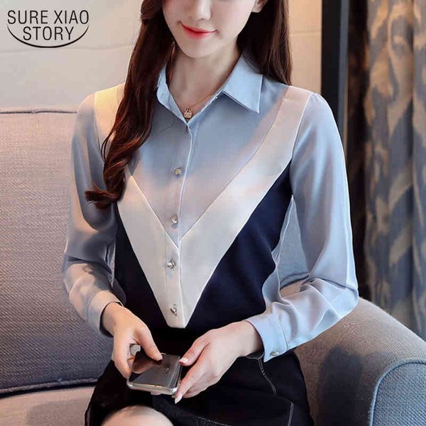 autumn long sleeve lapel chic chiffon blouse women korean loose slim fashion stitching bottoming shirts blusas 10750 210508, White
autumn long sleeve lapel chic chiffon blouse women korean loose slim fashion stitching bottoming shirts blusas 10750 210508, White