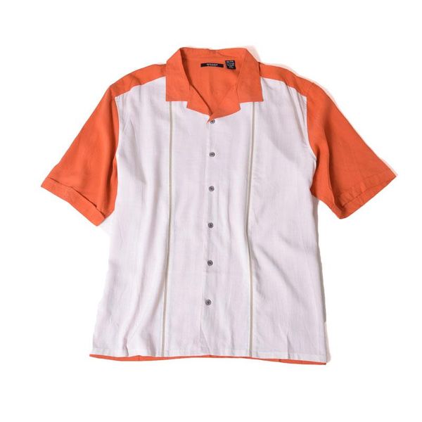 retro men shirt loose big size summer casual silk 100% short sleeve white patchwork orange turn-down collar xxl fit 95-110 men's shirts, White;black
retro men shirt loose big size summer casual silk 100% short sleeve white patchwork orange turn-down collar xxl fit 95-110 men's shirts, White;black