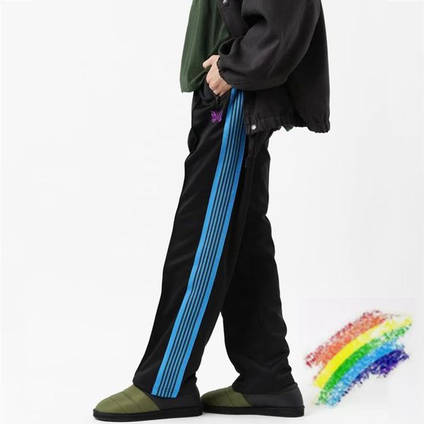 men's pants needles men women purple butterfly embroidery logo awge high street quality trousers, Black
men's pants needles men women purple butterfly embroidery logo awge high street quality trousers, Black