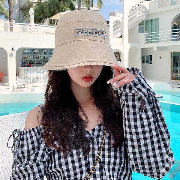 wide brim hats 2021 solid embroidery label bucket for women and girl summer fashion panama caps fishing black pink fisherman's hat, Blue;gray
wide brim hats 2021 solid embroidery label bucket for women and girl summer fashion panama caps fishing black pink fisherman's hat, Blue;gray