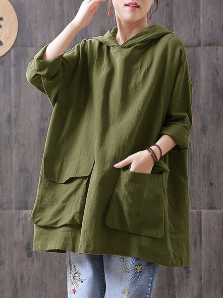 women's t-shirt 2021 spring and autumn style cotton linen retro hooded long-sleeved loose plus size shirt with pocket top, White
women's t-shirt 2021 spring and autumn style cotton linen retro hooded long-sleeved loose plus size shirt with pocket top, White
