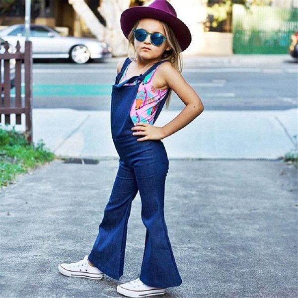 jumpsuits 1-6t toddler baby girl denim overalls kids summer sleeveless strap romper jumper bell bottom trousers, Blue
jumpsuits 1-6t toddler baby girl denim overalls kids summer sleeveless strap romper jumper bell bottom trousers, Blue