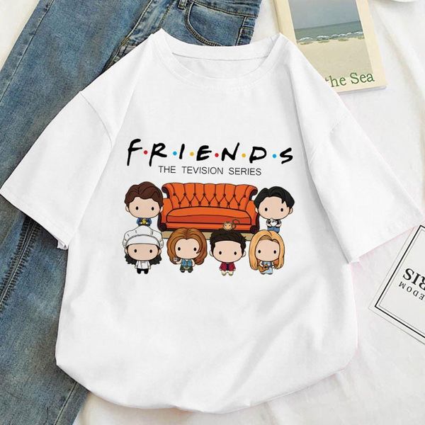 women's t-shirt cartoon tv show friends tshirt women femme clothes graphic harajuku tee summer streetwear short sleeve kawaii, White
women's t-shirt cartoon tv show friends tshirt women femme clothes graphic harajuku tee summer streetwear short sleeve kawaii, White
