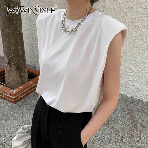 elegant women tank o neck sleeveless loose ruched streetwear vest for female fashion clothes summer 210524, White
elegant women tank o neck sleeveless loose ruched streetwear vest for female fashion clothes summer 210524, White
