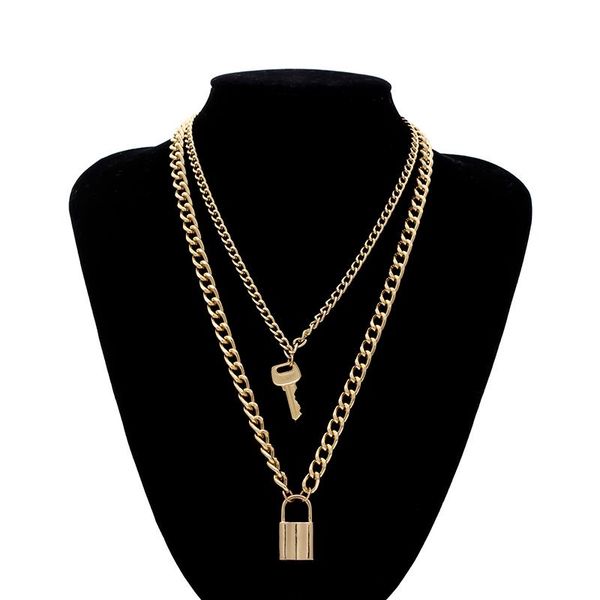 chokers 1pcs jewelry silver color padlock key pendant necklace multilayer stainless steel rolo cable chain friendship gifts, Golden;silver
chokers 1pcs jewelry silver color padlock key pendant necklace multilayer stainless steel rolo cable chain friendship gifts, Golden;silver