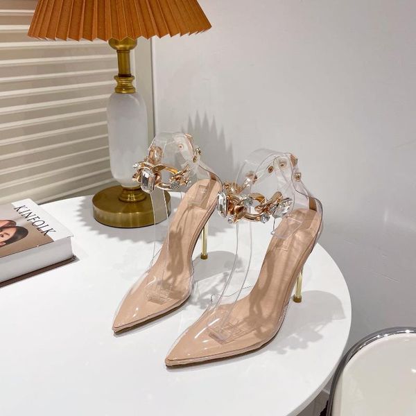 dress shoes female summer metal chain women sandals high heels diamond party pointed toe ladies pumps, Black
dress shoes female summer metal chain women sandals high heels diamond party pointed toe ladies pumps, Black