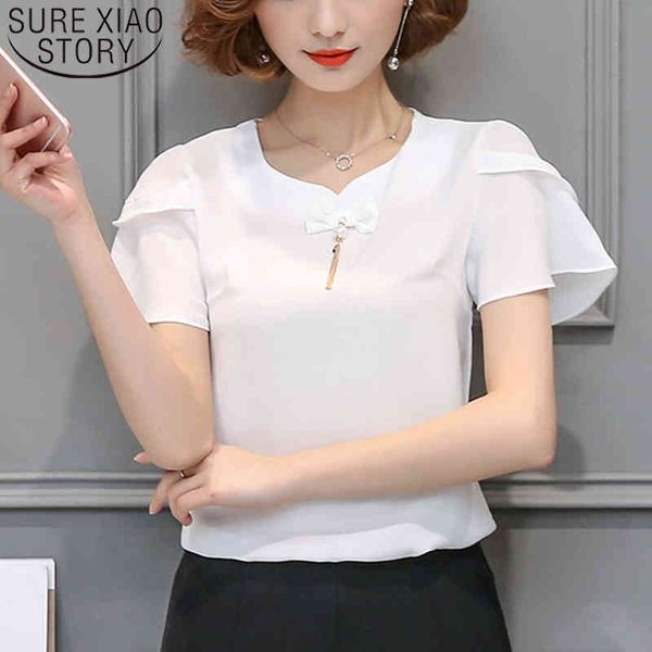 summer korean style female base shirt short sleeve flounced chiffon bow flare pullover camisas mujer 8688 50 210508, White
summer korean style female base shirt short sleeve flounced chiffon bow flare pullover camisas mujer 8688 50 210508, White