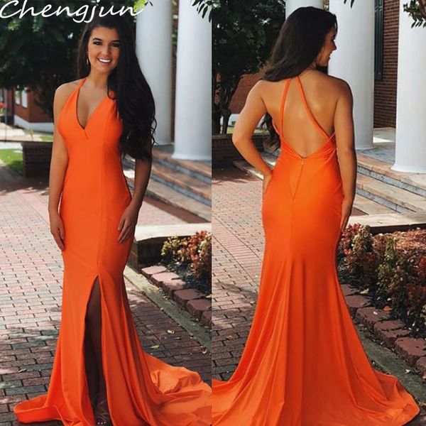 party dresses chengjun leg open backless orange halter long elegant mermaid evening, White;black
party dresses chengjun leg open backless orange halter long elegant mermaid evening, White;black