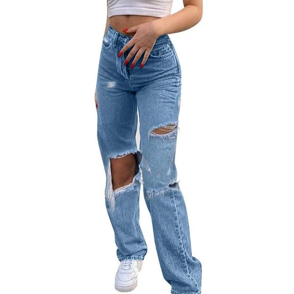women's jeans spring summer 2021 high waist ripped female for women loose mom wide leg denim pants plus size, Blue
women's jeans spring summer 2021 high waist ripped female for women loose mom wide leg denim pants plus size, Blue
