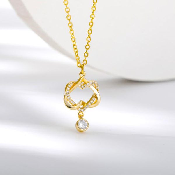 chains rxsmll dual heart knot necklaces for women stainless steel gold intertwined love zircon pendant couple jewelry gift bijoux, Silver
chains rxsmll dual heart knot necklaces for women stainless steel gold intertwined love zircon pendant couple jewelry gift bijoux, Silver
