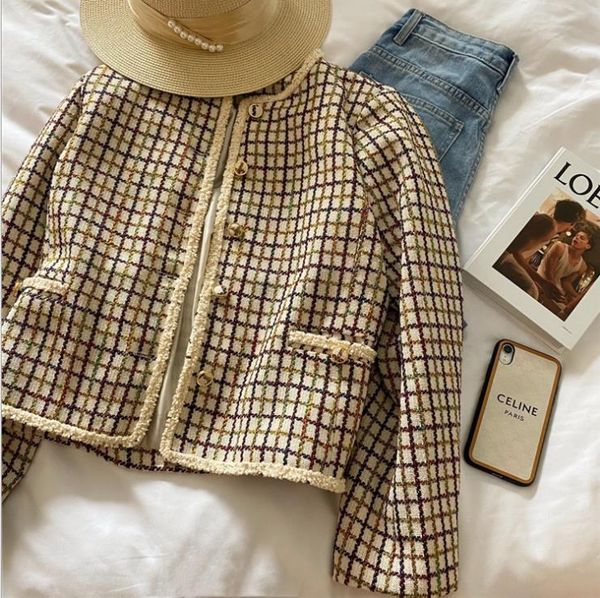 spring /autumn color grid jackets retro section small fragrance temperament jacket gold buckle short size thin round neck women, Black;brown
spring /autumn color grid jackets retro section small fragrance temperament jacket gold buckle short size thin round neck women, Black;brown