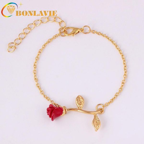 link, chain bonlavie fashion red rose bracelet temperament simple flower jewelry wholesale, Black
link, chain bonlavie fashion red rose bracelet temperament simple flower jewelry wholesale, Black