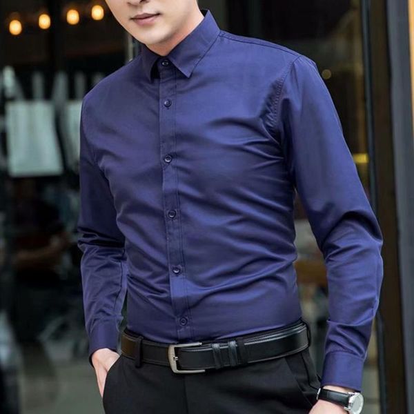 men's casual shirts men clothing stylish pure color fit winter shirt slim cardigan for work, White;black
men's casual shirts men clothing stylish pure color fit winter shirt slim cardigan for work, White;black