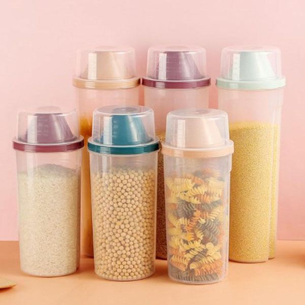 storage bottles & jars kitchen sealed rice bucket insect-proof moisture proof organizer food fresh-keeping box grains pasta transparent