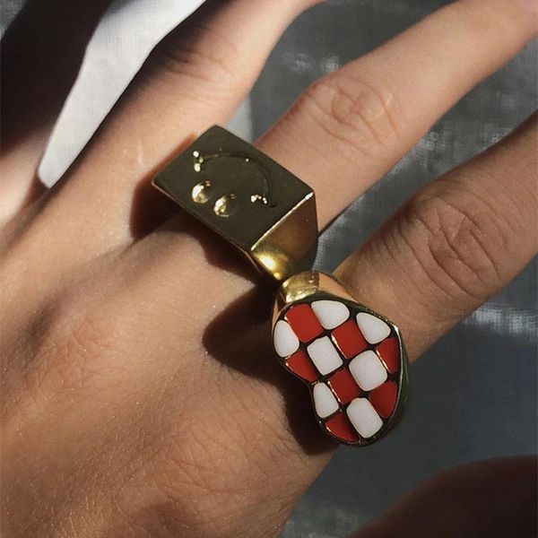 wedding rings korea ins simple red white love heart checkerboard plaid metal open ring for women girls chic party jewlery gifts, Slivery;golden
wedding rings korea ins simple red white love heart checkerboard plaid metal open ring for women girls chic party jewlery gifts, Slivery;golden