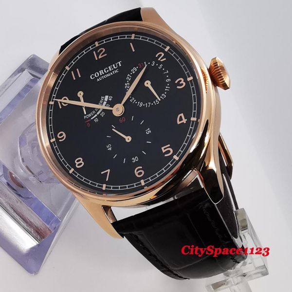 corgeut gentlemen clock 42 mm rose gold case black iron curtain automatic mechanical clocks gang reserve date waterproof, Slivery;brown
corgeut gentlemen clock 42 mm rose gold case black iron curtain automatic mechanical clocks gang reserve date waterproof, Slivery;brown