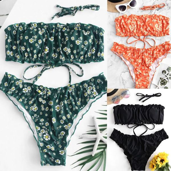 women's swimwear bandeau swimsuit women push up bathing suit elastic pleated bikinis set high waist split bikini lace-up swim suits, White;black
women's swimwear bandeau swimsuit women push up bathing suit elastic pleated bikinis set high waist split bikini lace-up swim suits, White;black