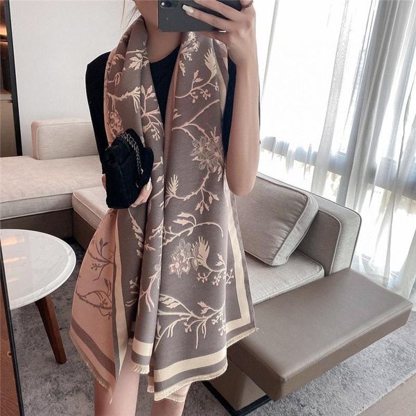 scarves women thick scarf cashmere pashmina autumn winter long blanket shawl floral print travel all-match wraps bufanda, Blue;gray
scarves women thick scarf cashmere pashmina autumn winter long blanket shawl floral print travel all-match wraps bufanda, Blue;gray