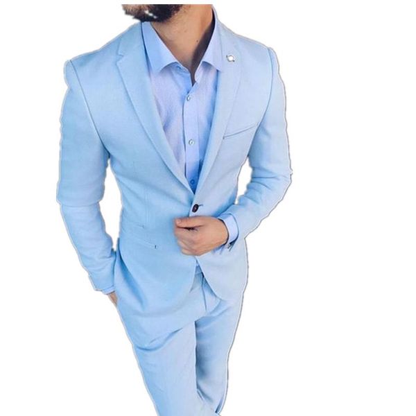 arrival sky blue men suits wedding prom slim fit tuxedos male suit set costume homme 2 piece jacket pants men's & blazers, White;black
arrival sky blue men suits wedding prom slim fit tuxedos male suit set costume homme 2 piece jacket pants men's & blazers, White;black