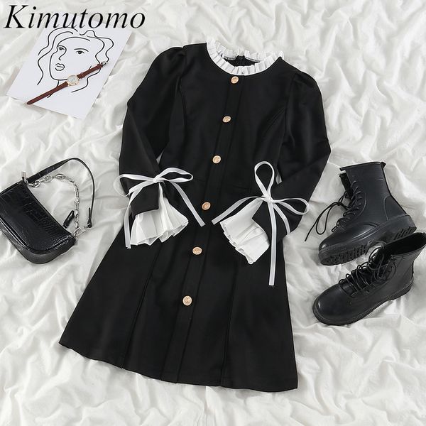 kimutomo vintage elegant dresses women spring fashion o-neck patchwork single breasted lace-up mini vestido de mujer 210521, Black;gray
kimutomo vintage elegant dresses women spring fashion o-neck patchwork single breasted lace-up mini vestido de mujer 210521, Black;gray