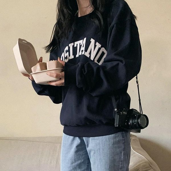 women's hoodies & sweatshirts korean vintage women o-neck long sleeve casual cotton letter print streetwear autumn winter m354, Black
women's hoodies & sweatshirts korean vintage women o-neck long sleeve casual cotton letter print streetwear autumn winter m354, Black